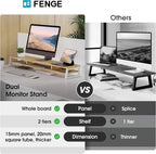 Fenge Dual Monitor Stand for Desk, 42.5in Large Monitor Riser for 2 Monitors - Image 5