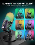 USB Microphone for PC, RGB Computer Microphone - Image 3