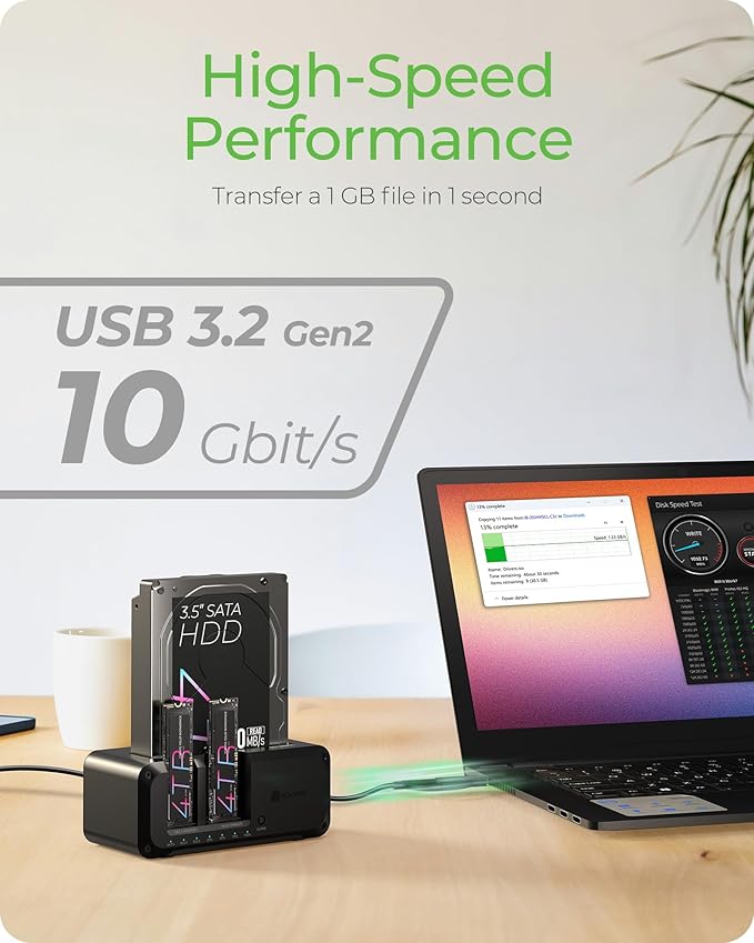 M.2 NVMe & SATA SSD/HDD Hard Drive Docking Station, ICY BOX USB-C 10Gbps NVMe - Image 6
