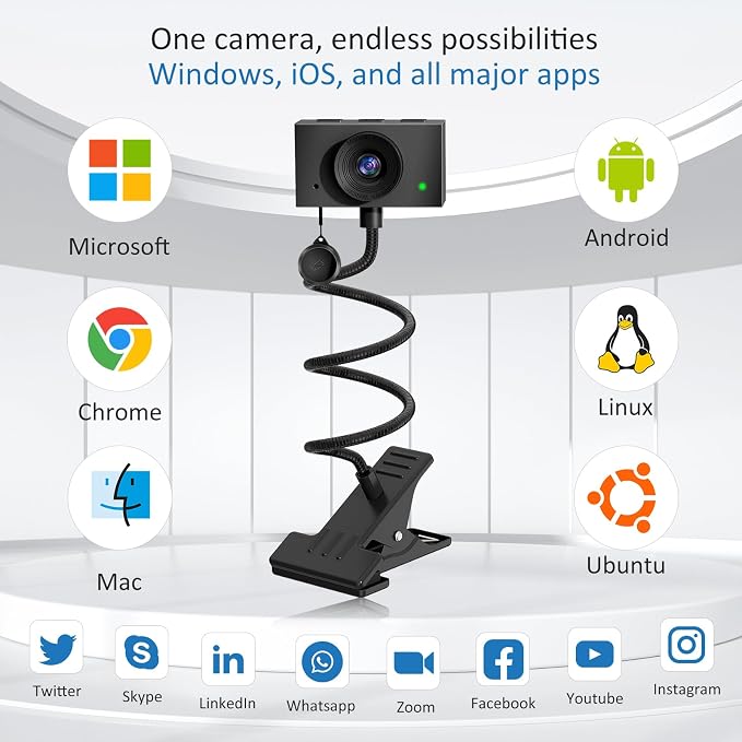 Webcam 1080P for PC, Eye Contact Webcam for Desktop Computer - Image 7