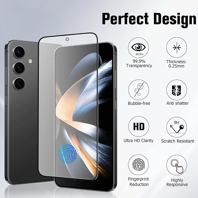 2 Pack Galaxy S24 Plus/S25 Plus Matte Screen Protector, 9H Hardness Tempered - Image 2