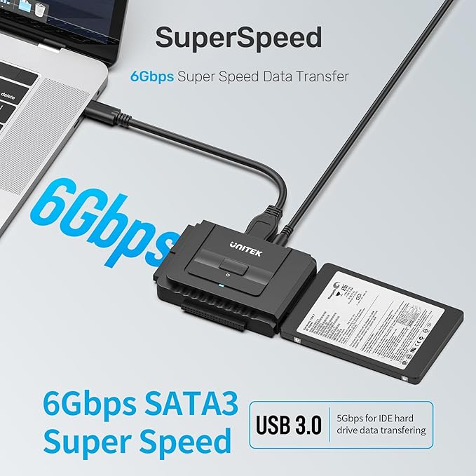 Unitek USB C to IDE and SATA Converter External Hard Drive Adapter Kit - Image 3