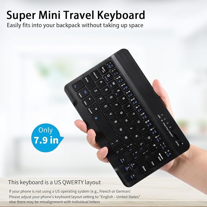 for Samsung Galaxy Z Fold 7 6 5 Keyboard and Mouse, Portable Mini 7.9 inch - Image 4