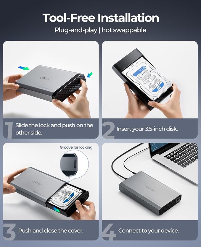 ORICO Aluminum 3.5 Hard Drive Enclosure - Image 8