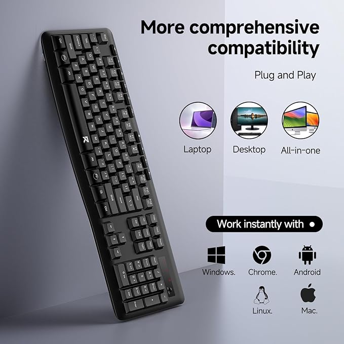 Redragon BK-7367 2.4G Wireless Keyboard, Membrane Computer Keyboard - Image 6