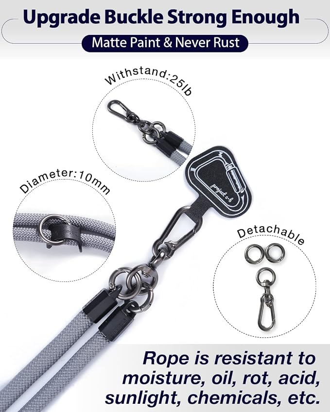 project-cb Cell Phone Lanyard ×1, Tether Tab ×2, Universal Adjustable Phone - Image 3