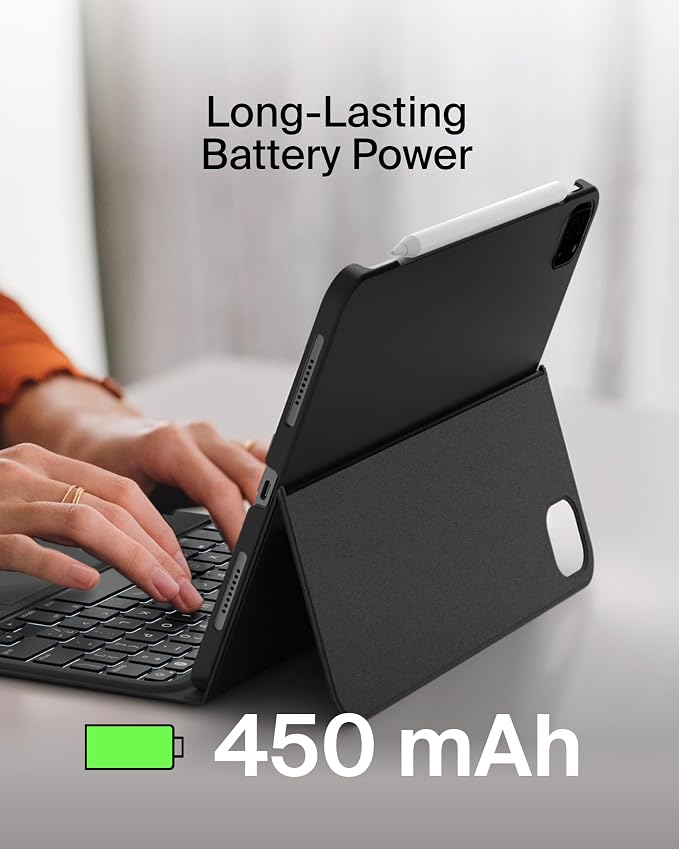 Belkin Everyday Keyboard Case w/Cradle, Backlit Bluetooth Keyboard, Magnetic - Image 6