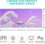 Purple Japanese Sea Wave Gaming Mouse Pad - Image 2