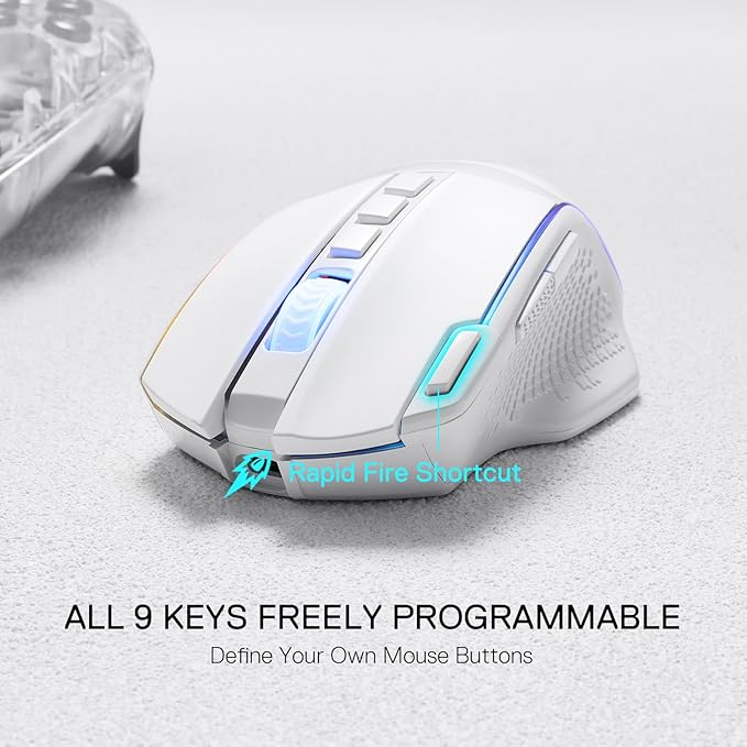 Redragon M991 Wireless Gaming Mouse, 26000 DPI 3-Mode Gamer Mice w/Rapid Fire - Image 4