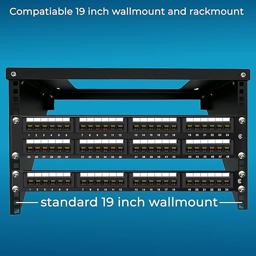 Rapink Patch Panel 24 Port Cat6 10G Support, Network Panel UTP 19-Inch - Image 7