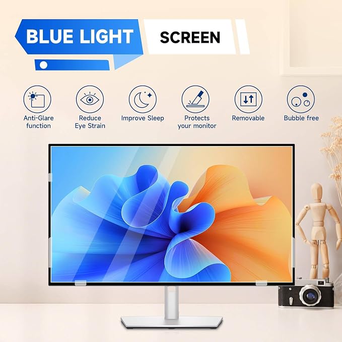 IPROKKO 【2 Pack】 27 inch Anti-Blue Light monitor Screen Protector - Image 3