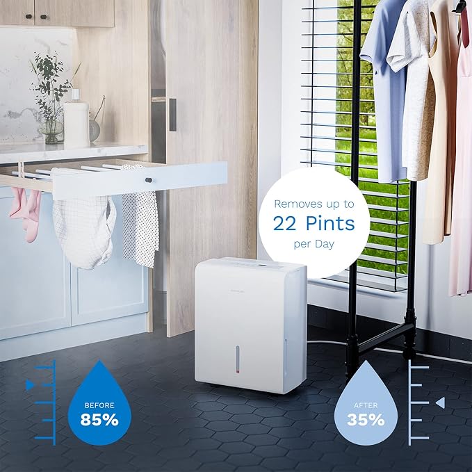 hOmeLabs 1, 500 Sq. Ft White Dehumidifier - Image 5