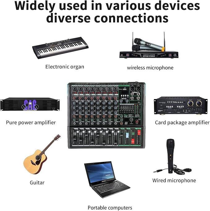 8 Channel Dj Mixer, Dj Board for Pa Stage systems - Image 5