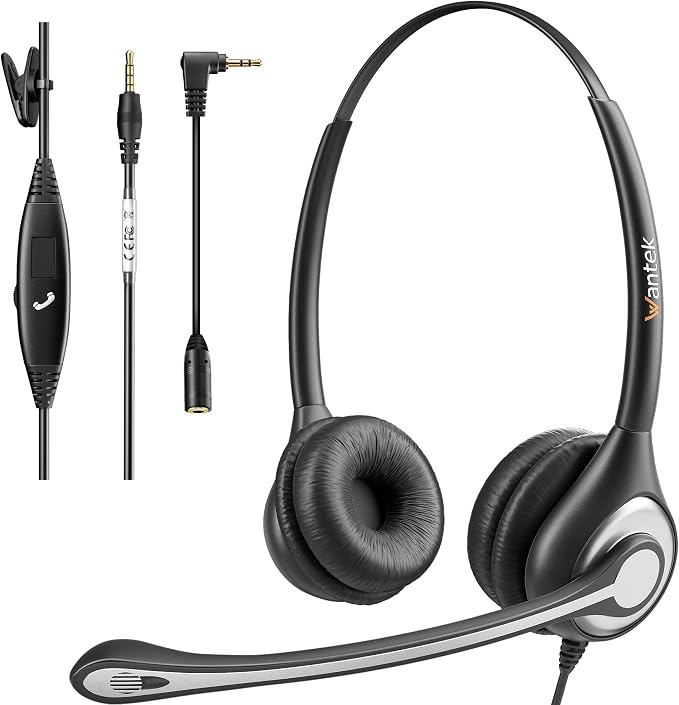 Wantek Phone Headset Wired Computer Headset by Wantek