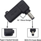 90W PD Type C to DC5521 Power Converter USB C to DC 5521 Laptop Charging - Image 3