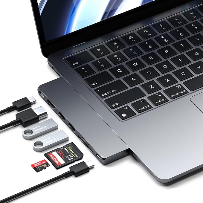 Satechi 7 in 1 USB C Hub Multiport Adapter Pro Slim, USB C Dongle, 100W Charging by Satechi