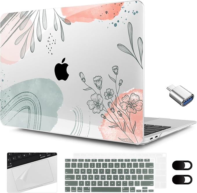 MEEgoodo for MacBook Air 13.3 inch Case 2021 2020 2019 2018 A2337 M1 A2179 A1932 by MEEgoodo