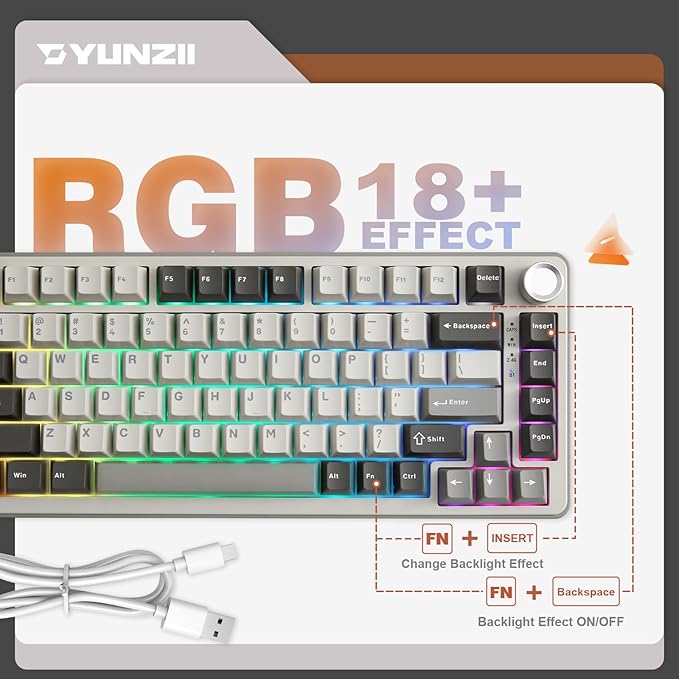 YUNZII B75 PRO Wireless Mechanical Keyboard, 75% Layout - Image 6