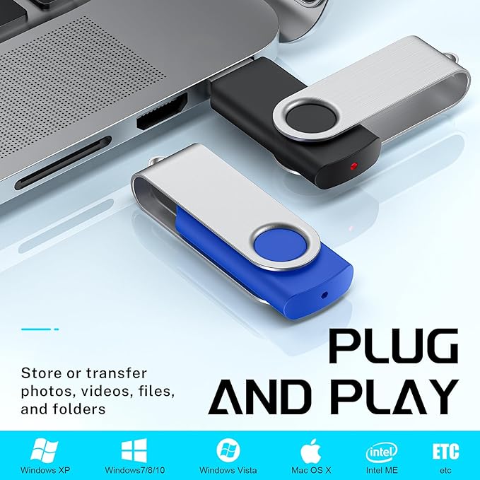 FEBNISCTE 16GB Flash Drive, Jump Drive 10 Pack, Memoria USB 2.0 Multi-Coloured - Image 2