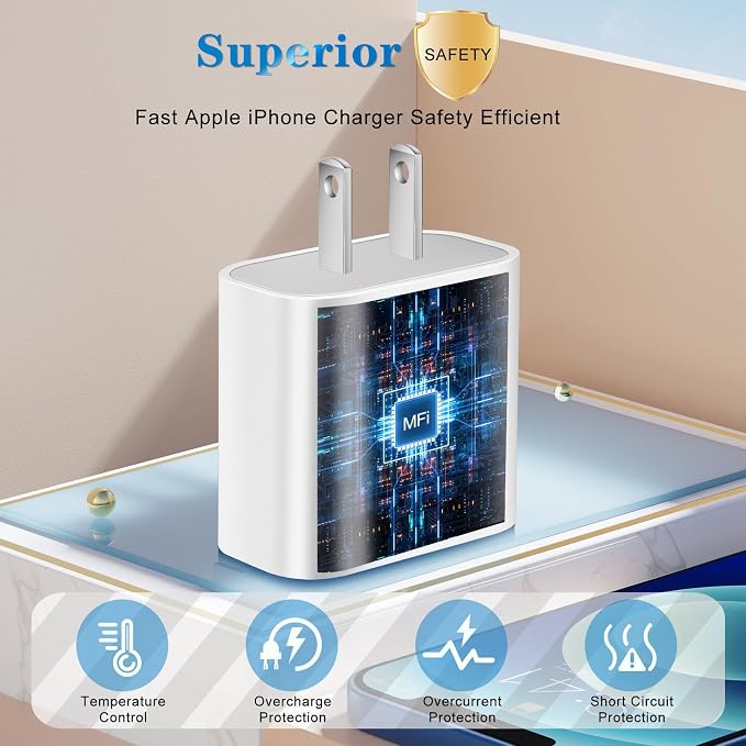 iPhone Charger, Dual Port USB C iPhone Charger Fast Charging Block, Super Fast - Image 4