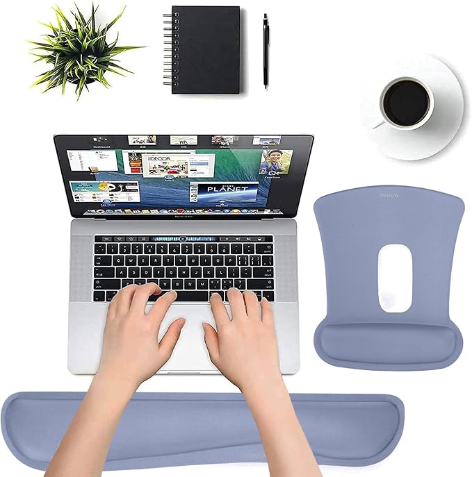 MOSISO Wrist Rest Support for Mouse Pad & Keyboard Set, Ergonomic Mousepad - Image 2