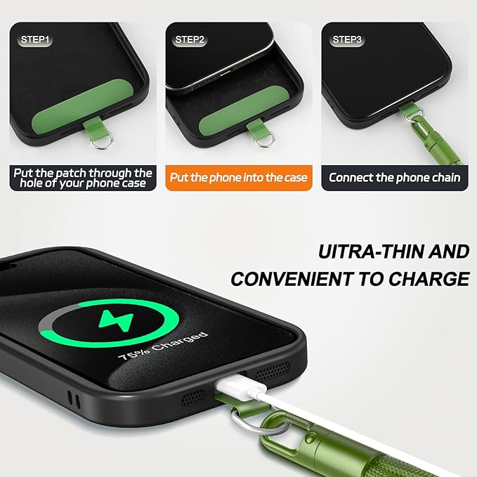 2 Pack Phone Lanyard, 2×Phone Neck Strap, 4×Tether Tabs, Universal Cell Phone - Image 3