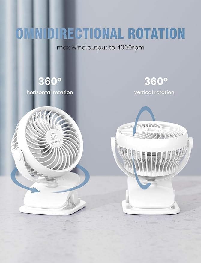 Shinebella AA Battery Powered Clip on Fan - Image 5