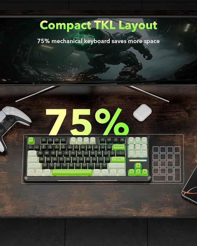 Redragon K734B Wireless Mechanical Keyboard, 3-Modes Bluetooth Gasket Hot - Image 7