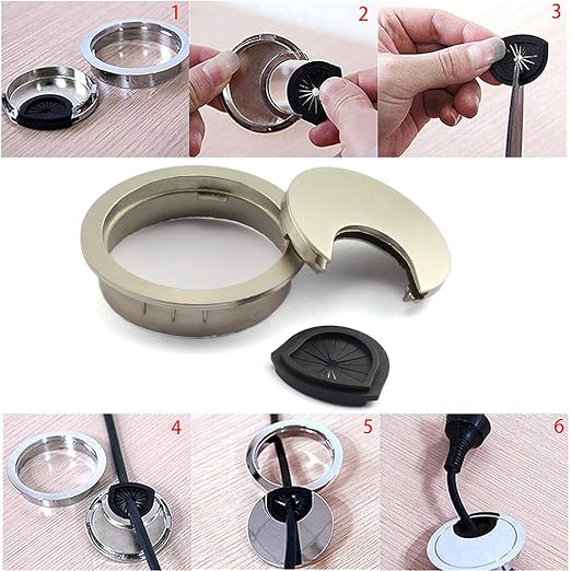HJ Garden 1pcs 2 inch Metal Desk Grommets - Image 3