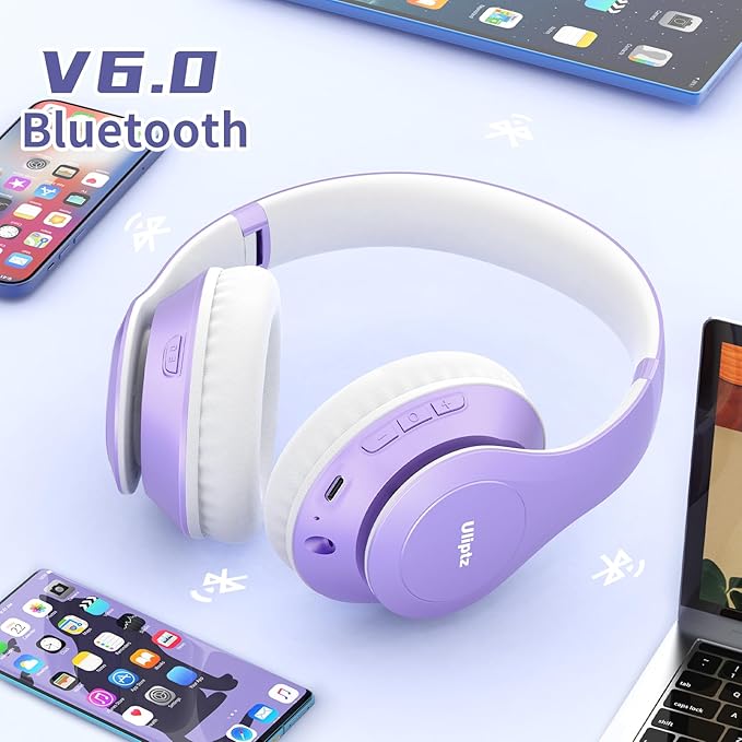 Uliptz Wireless Bluetooth Headphones, 65H Playtime, 6EQ Sound Modes, HiFi - Image 3