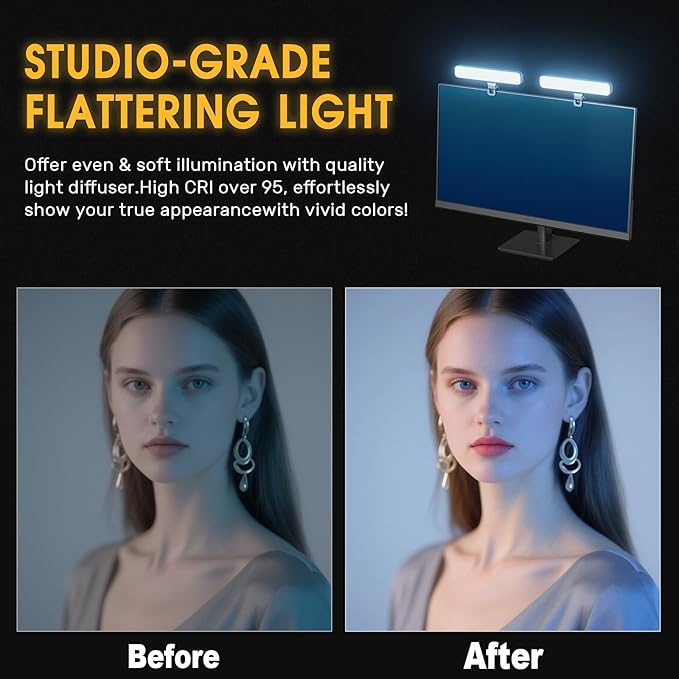 ALTSON 16W 2PCs Video Conference Lighting, LED Streaming Light Clip-On - Image 2