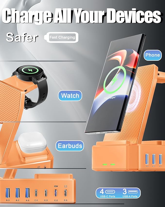 300W Wireless Charger for Samsung, Zutspzss 10 in 1 Wireless Charging Station - Image 2