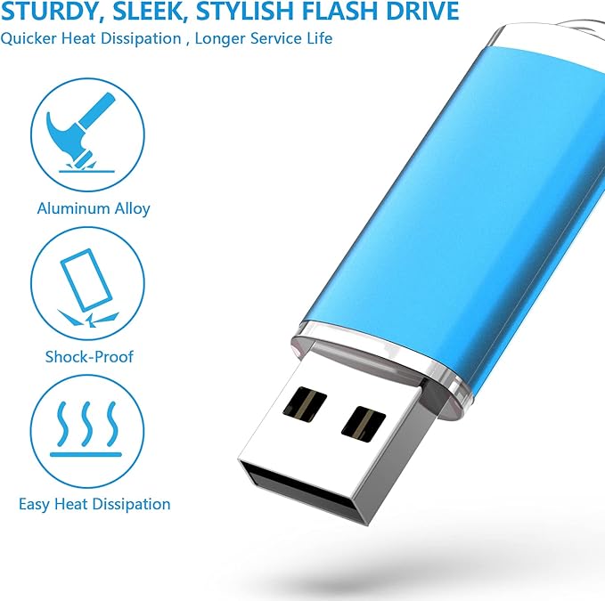 KOOTION Flash Drive 32GB 10 Pack USB 2.0 Thumb Drive Capped Memory Stick Jump - Image 4