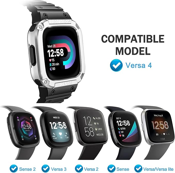 FINTIE Bands with Case Compatible with Fitbit Versa 4/3/2/1/Versa Lite/Fitbit - Image 2