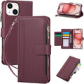 Compatible with iPhone 13/14 Wallet Phone Case-PU Leather Magnetic Flip Cover by KYFSJPT