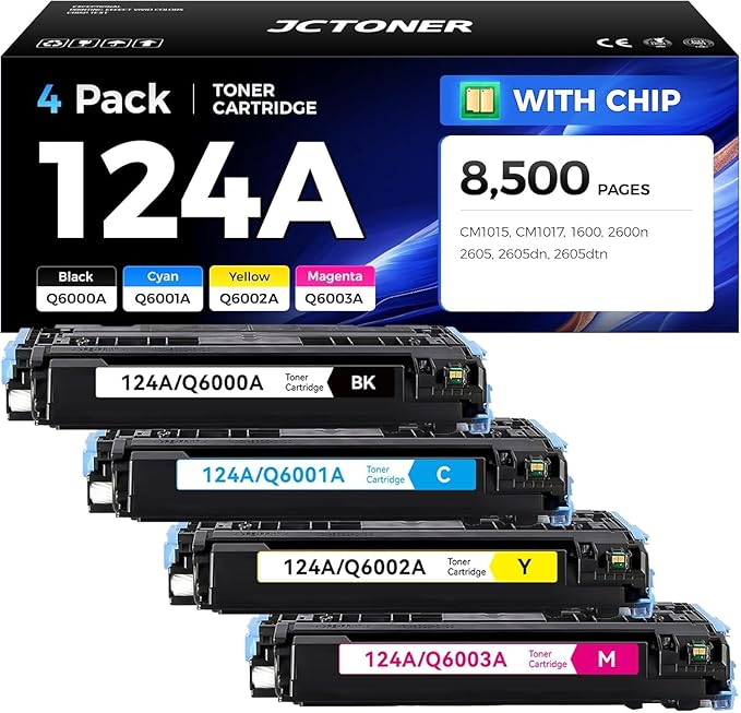 124A Toner Cartridge Set 4-Pack High Yield Replacement by JCTONER