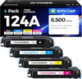 124A Toner Cartridge Set 4-Pack High Yield Replacement by JCTONER