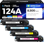 124A Toner Cartridge Set 4-Pack High Yield Replacement by JCTONER