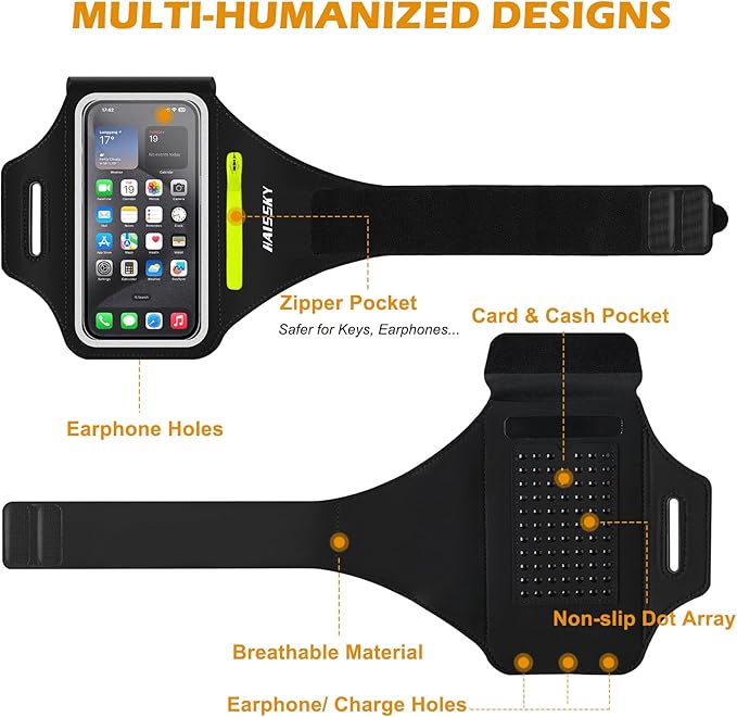 Running Armband with Earphone Bag Cell Phone Armband - Image 6