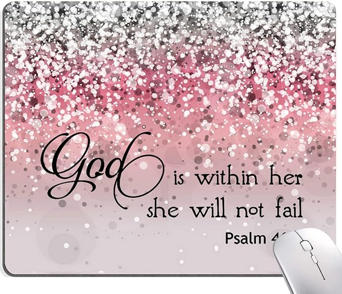 Hokafenle Mouse Pad, Psalm 46:5 God is Within Her, She Will not Fall by Hokafenle
