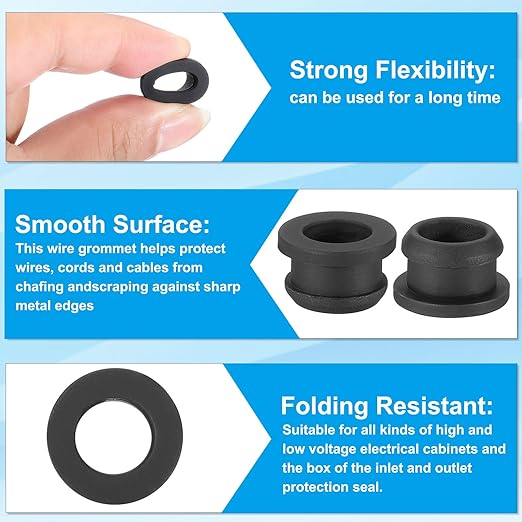 PATIKIL 12.5mm / 1/2 Inch Drill Hole, 3/8 Inch ID Rubber Grommets - Image 3