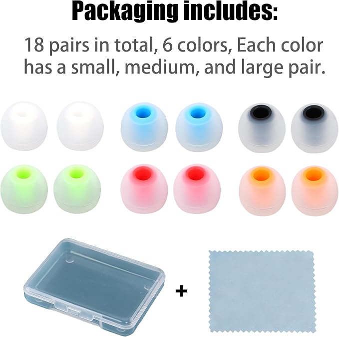 Earbud Replacement Tips Silicone Earbud Tips Ear Bud Covers Fit Most in-Ear - Image 7
