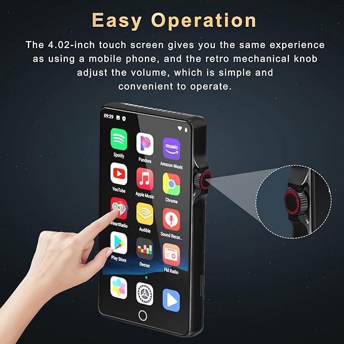 80GB MP3 Player with Bluetooth & WiFi, Android Music Player with Spotify - Image 6