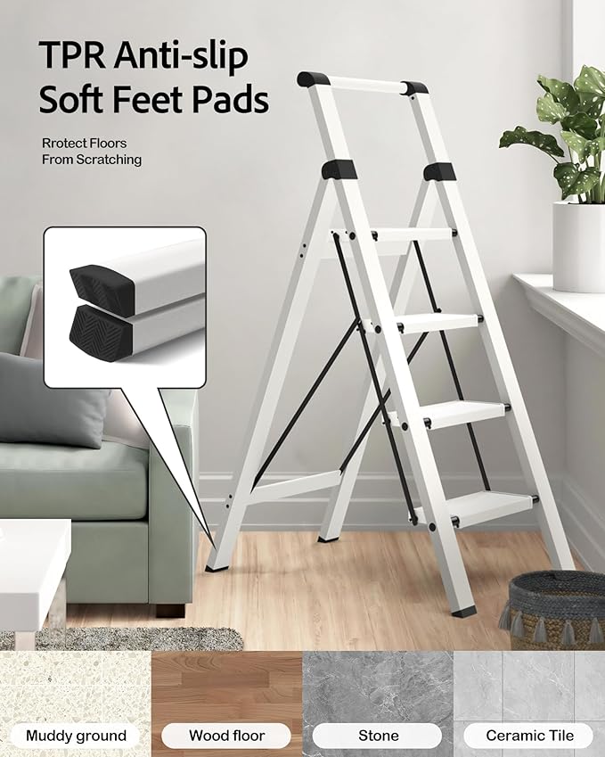 Taranta 4 Step Ladder, Lightweight Aluminum Step Stool - Image 5