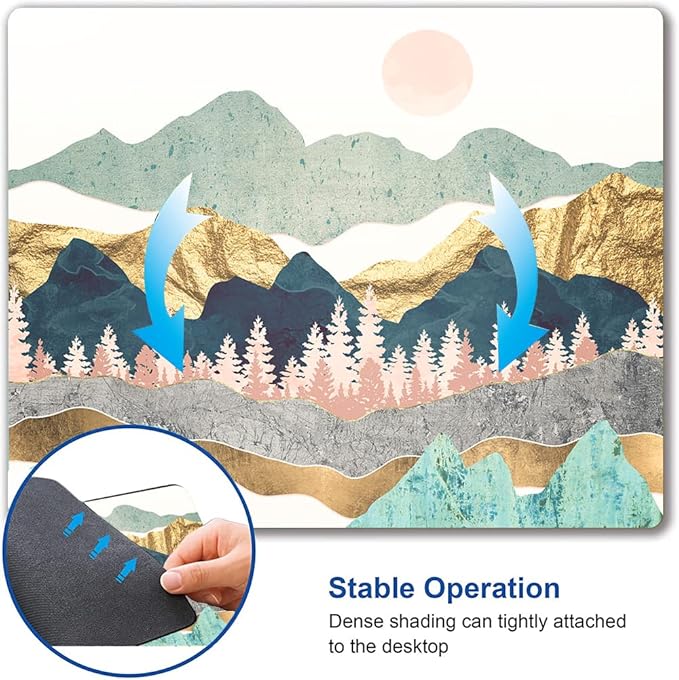 Mouse Pad, Abstract Mountain Mouse Pad, Washable Square Cloth Mousepad - Image 6