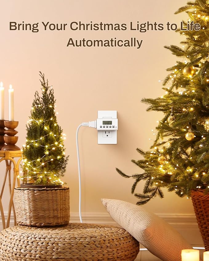 BN-LINK Digital Timer Outlet Indoor, 24 Hour Light Timer Easy Programmable - Image 6