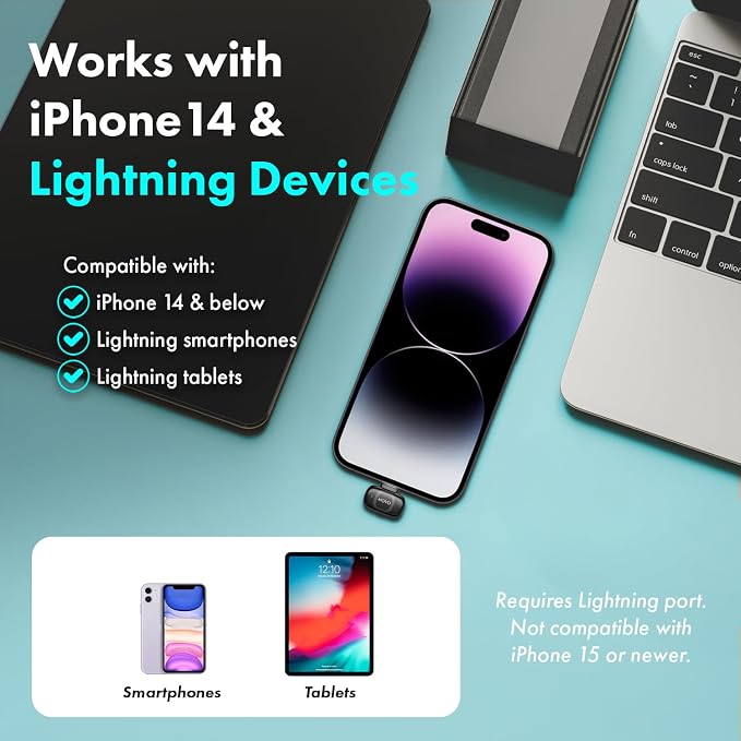 Movo NanoMic Dual Lightning Wireless Microphone - Image 4