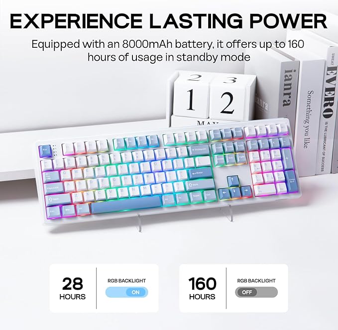 EPOMAKER TH108 Full Size Mechanical Keyboard, Wireless Gaming Keyboard - Image 4