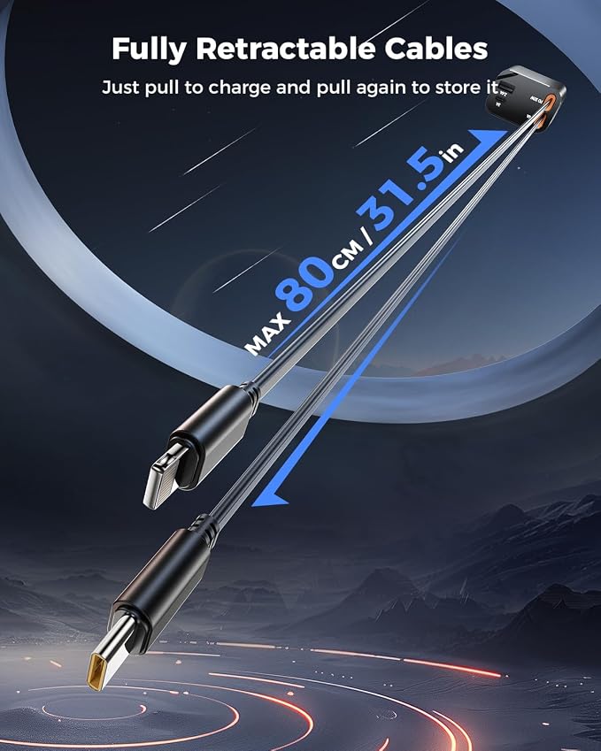 Retractable Car Charger, SUPERONE 69W Car Phone Charger - Image 3