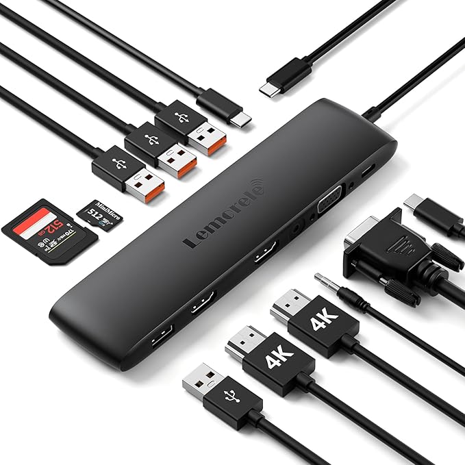 Lemorele USB C Dual Monitor Docking Station by Lemorele